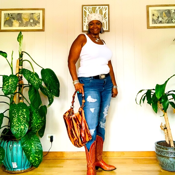 ✨Steven By Steve Madden✨ Caramel & Brown Leather Textured Shoulder Bag - Picture 15 of 15